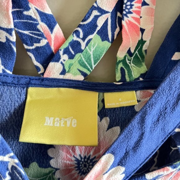 MAEVE By Anthropologie Floral Cutout Blouse Top Womens Sz 4 V Neck Short Sleeve - Picture 4 of 7